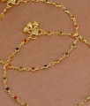 10.5 Inch Beautiful Multi Color Stone Gold Plated Pyal Bollywood Fashion ANKL1287 10.5 Inch Beautiful Multi Color Stone Gold Plated Pyal Bollywood Fashion ANKL1287