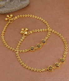 10 Inch Attractive Heart Design Gold Plated Anklet Evil Eye Jewelry ANKL1292