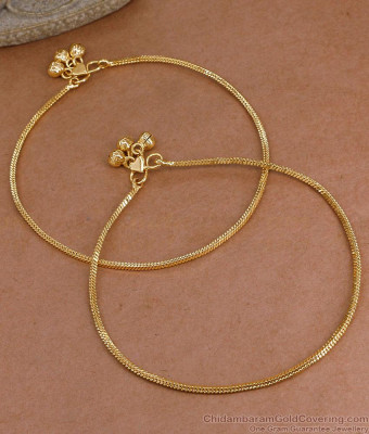 10.5 Inch Buy Light Weight Thin Gold Imitation Anklet Design Online ANKL1293