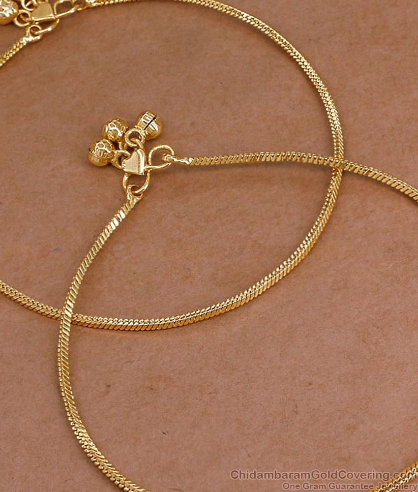 10 Inch Buy Light Weight Thin Gold Imitation Anklet Design Online ANKL1293