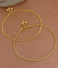 11 Inch Elegant Chain Design Micro Gold Plated Payal For Women ANKL1294