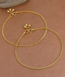 11 Inch Elegant Chain Design Micro Gold Plated Payal For Women ANKL1294