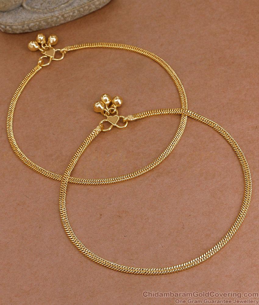 10 Inch Elegant Chain Design Micro Gold Plated Payal For Women ANKL1294