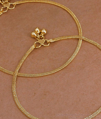 11 Inch Elegant Chain Design Micro Gold Plated Payal For Women ANKL1294