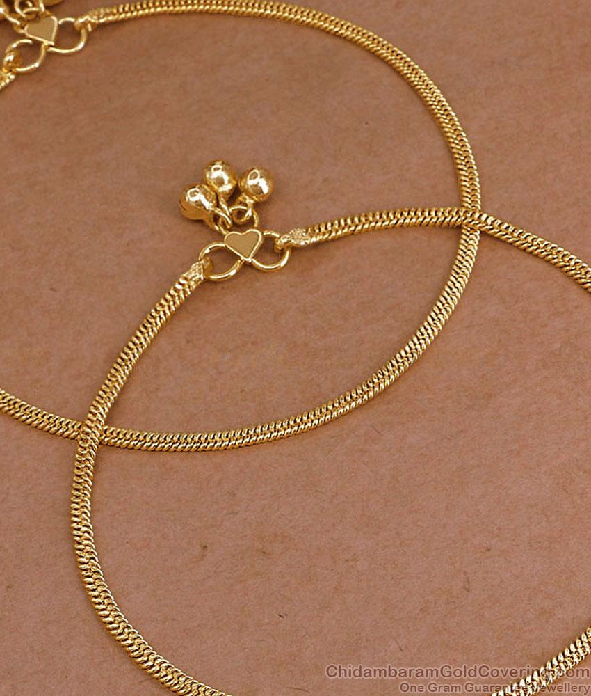 10 Inch Elegant Chain Design Micro Gold Plated Payal For Women ANKL1294