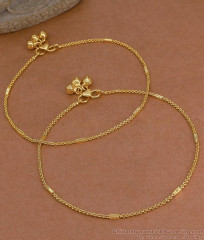 11.5 Inch Daily Wear 1 Gram Gold Anklet Set with Ghungroo ANKL1295 11.5 Inch Daily Wear 1 Gram Gold Anklet Set with Ghungroo ANKL1295
