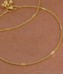 10.5 Inch Daily Wear 1 Gram Gold Anklet Set with Ghungroo ANKL1295 10.5 Inch Daily Wear 1 Gram Gold Anklet Set with Ghungroo ANKL1295