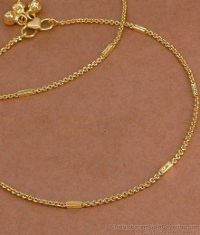11.5 Inch Daily Wear 1 Gram Gold Anklet Set with Ghungroo ANKL1295 11.5 Inch Daily Wear 1 Gram Gold Anklet Set with Ghungroo ANKL1295