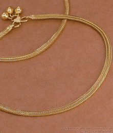 11.5 Inch 18K Gold Plated Braided Snake Chain Anklet Pair for Women ANKL1296 11.5 Inch 18K Gold Plated Braided Snake Chain Anklet Pair for Women ANKL1296