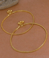 11.5 Inch Lightweight One Gram Gold Plated Anklet Set for Women ANKL1300 11.5 Inch Lightweight One Gram Gold Plated Anklet Set for Women ANKL1300