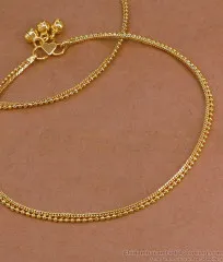 10 Inch Lightweight One Gram Gold Plated Anklet Set for Women ANKL1300 10 Inch Lightweight One Gram Gold Plated Anklet Set for Women ANKL1300