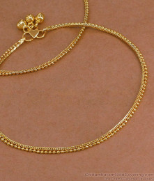 11.5 Inch Lightweight One Gram Gold Plated Anklet Set for Women ANKL1300 11.5 Inch Lightweight One Gram Gold Plated Anklet Set for Women ANKL1300
