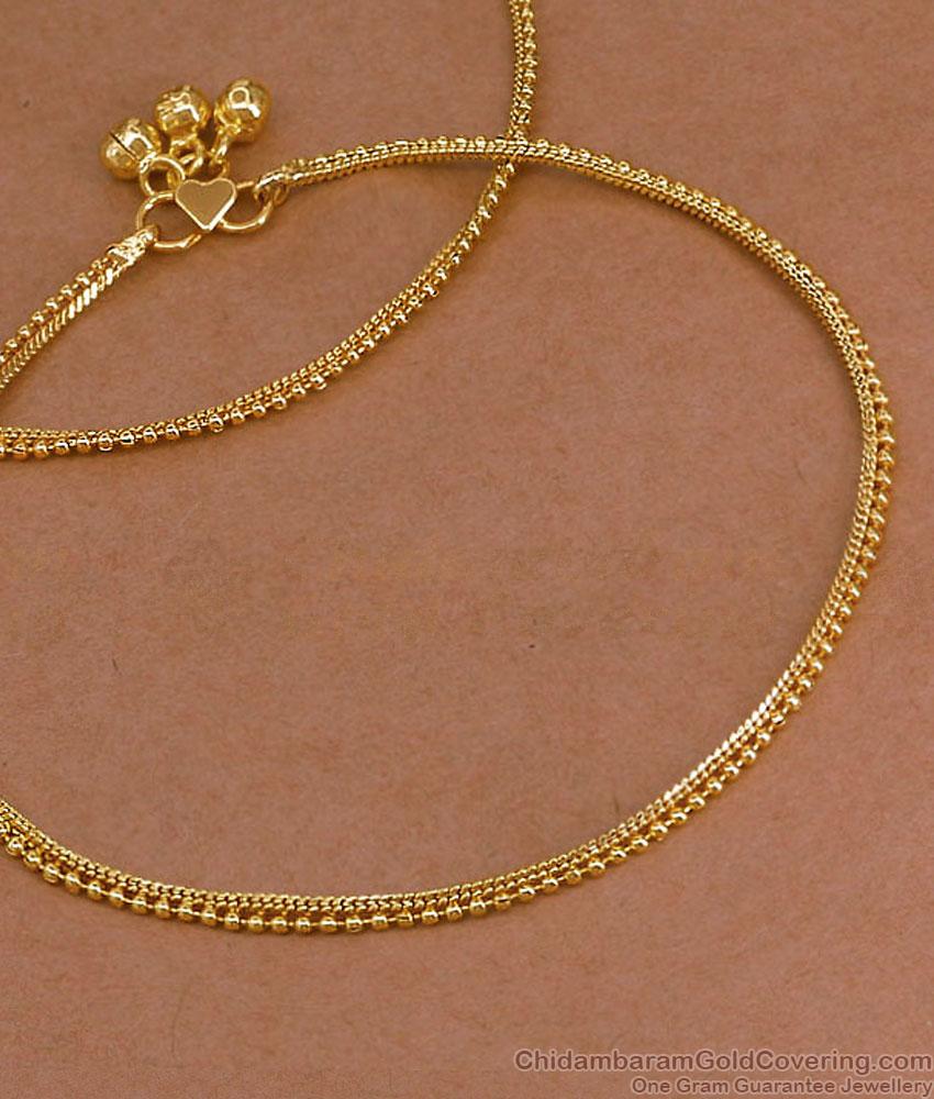 10 Inch Lightweight One Gram Gold Plated Anklet Set for Women ANKL1300 10 Inch Lightweight One Gram Gold Plated Anklet Set for Women ANKL1300