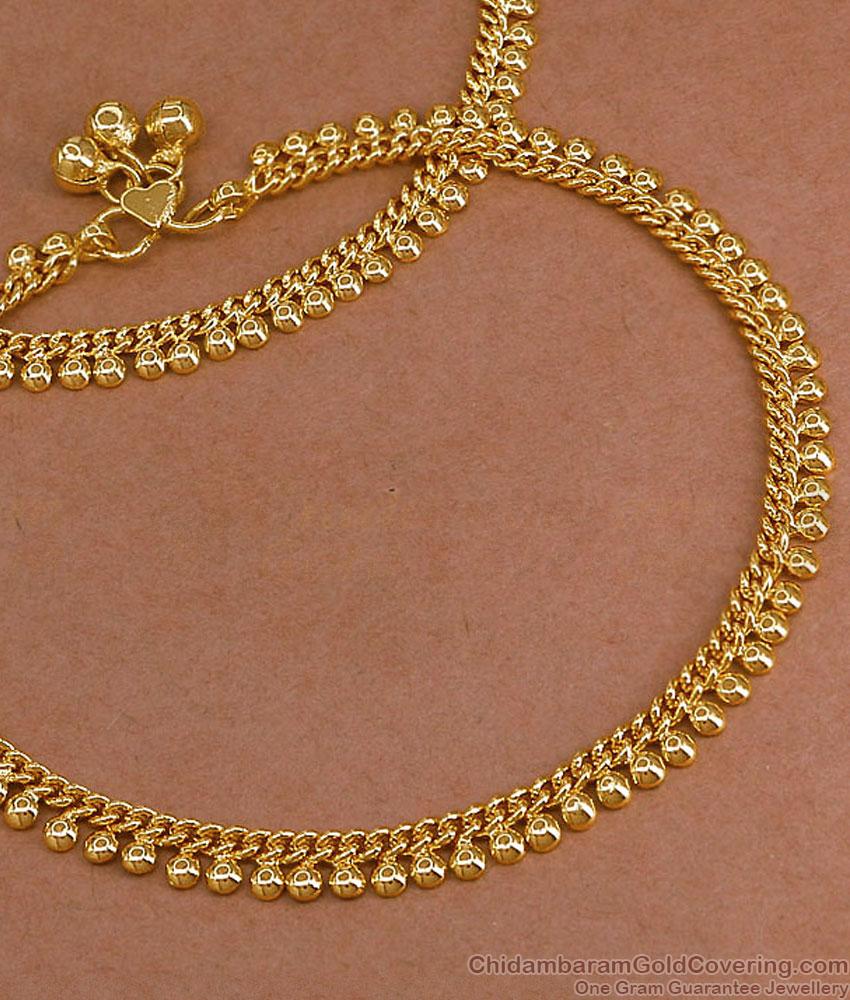 11.5 Inch Heavy Beaded Gold Plated Anklet Set for Women ANKL1301