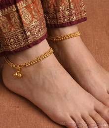 10 Inch Heavy Beaded Gold Plated Anklet Set for Women ANKL1301