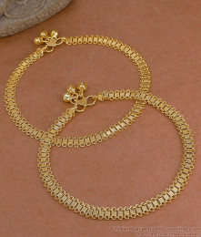 11.5 Inch Gold Plated Broad Flat Mesh Chain Anklet ANKL1302