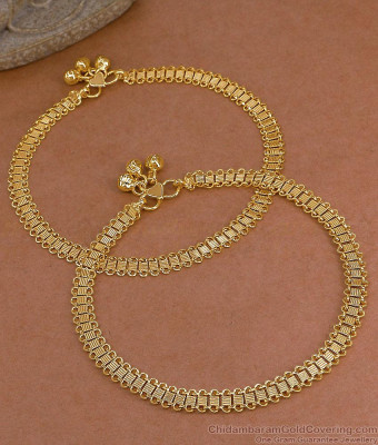 11.5 Inch Gold Plated Broad Flat Mesh Chain Anklet ANKL1302