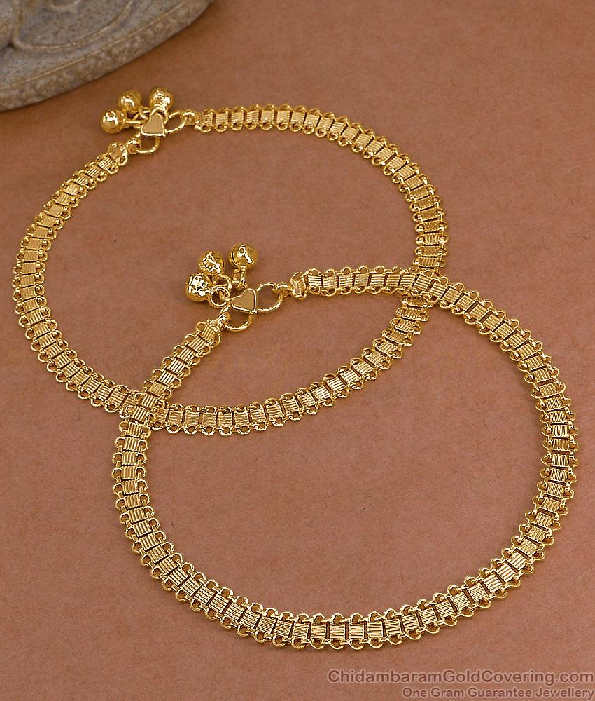 10 Inch Gold Plated Broad Flat Mesh Chain Anklet ANKL1302 10 Inch Gold Plated Broad Flat Mesh Chain Anklet ANKL1302