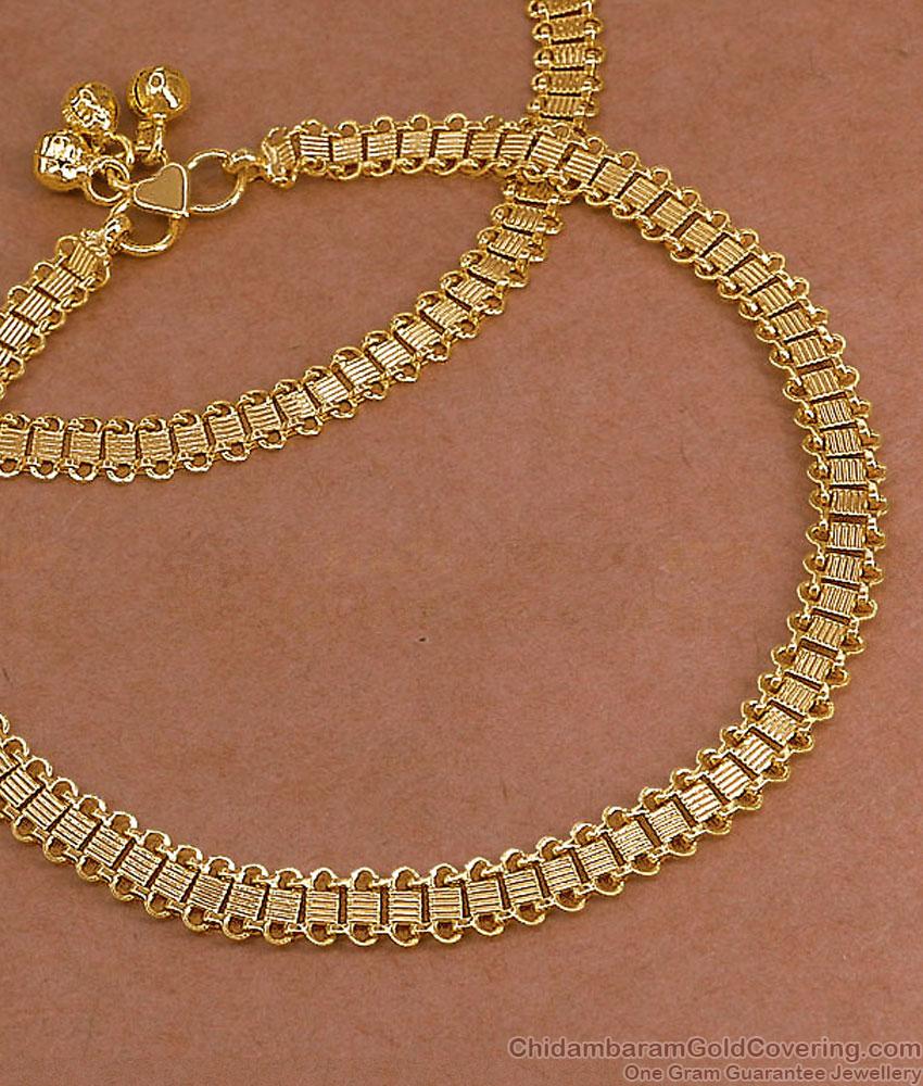 10 Inch Gold Plated Broad Flat Mesh Chain Anklet ANKL1302 10 Inch Gold Plated Broad Flat Mesh Chain Anklet ANKL1302