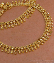 11 Inch Heavy 1 Gram Gold Polish Tassel Drop Payal Pair ANKL1303 11 Inch Heavy 1 Gram Gold Polish Tassel Drop Payal Pair ANKL1303