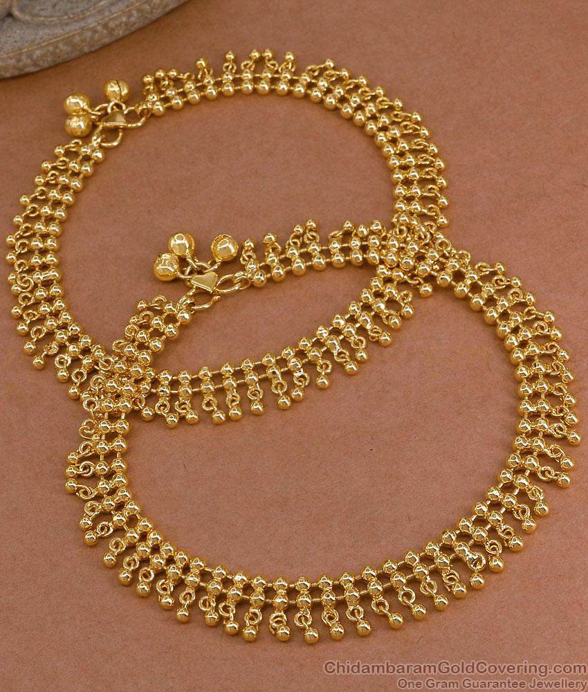 10.5 Inch Heavy Salangai Gold Plated Chain Anklet Set Online ANKL1304 10.5 Inch Heavy Salangai Gold Plated Chain Anklet Set Online ANKL1304