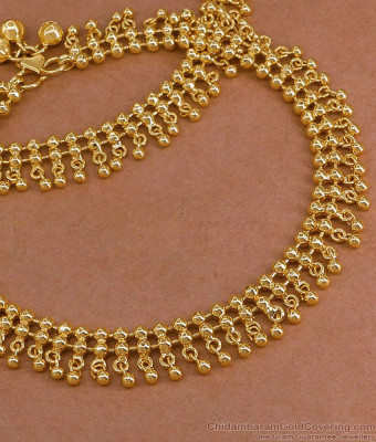 11.5 Inch Heavy Salangai Gold Plated Chain Anklet Set Online ANKL1304