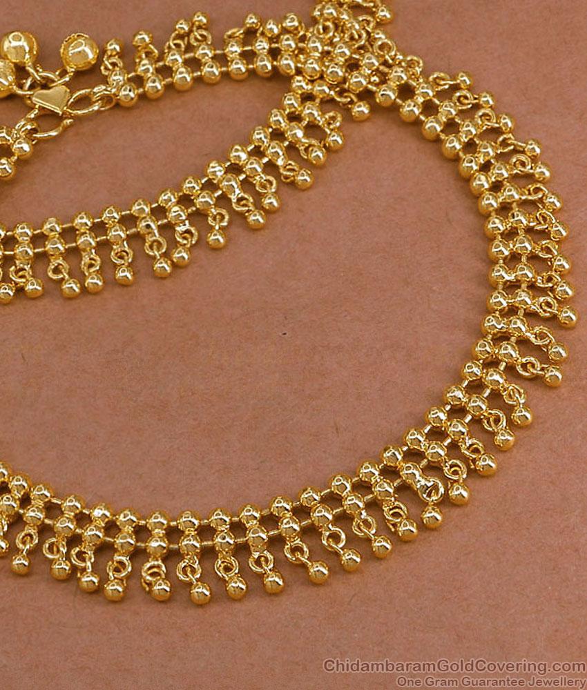 10.5 Inch Heavy Salangai Gold Plated Chain Anklet Set Online ANKL1304 10.5 Inch Heavy Salangai Gold Plated Chain Anklet Set Online ANKL1304