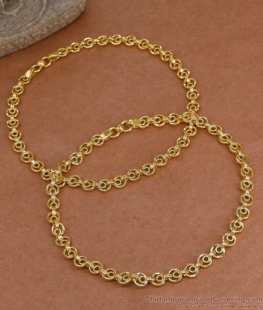 10 Inch Buy Five Metal Gold Finish Payal Ring Link Design ANKL1306