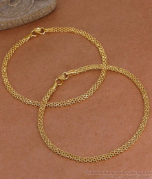 11 Inch Handcrafted 5 Metal Impon Mesh Chain Daily Wear Kolusu ANKL1308