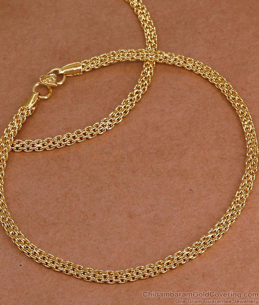 11 Inch Handcrafted 5 Metal Impon Mesh Chain Daily Wear Kolusu ANKL1308 11 Inch Handcrafted 5 Metal Impon Mesh Chain Daily Wear Kolusu ANKL1308