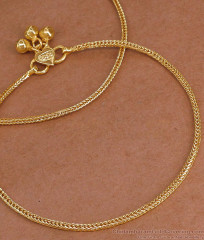 10 Inch Aympon Slim Square Chain Anklet Heart Charm Ghungroo ANKL1309 10 Inch Aympon Slim Square Chain Anklet Heart Charm Ghungroo ANKL1309