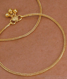 10 Inch Aympon Slim Square Chain Anklet Heart Charm Ghungroo ANKL1309 10 Inch Aympon Slim Square Chain Anklet Heart Charm Ghungroo ANKL1309
