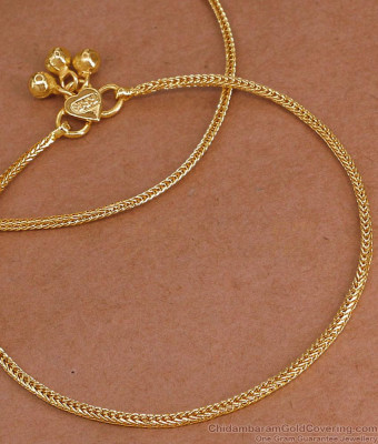 10 Inch Aympon Slim Square Chain Anklet Heart Charm Ghungroo ANKL1309