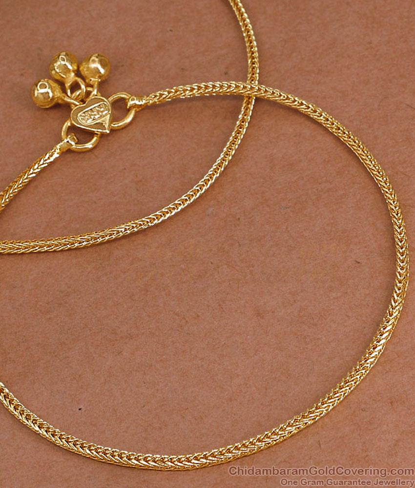 10 Inch Aympon Slim Square Chain Anklet Heart Charm Ghungroo ANKL1309
