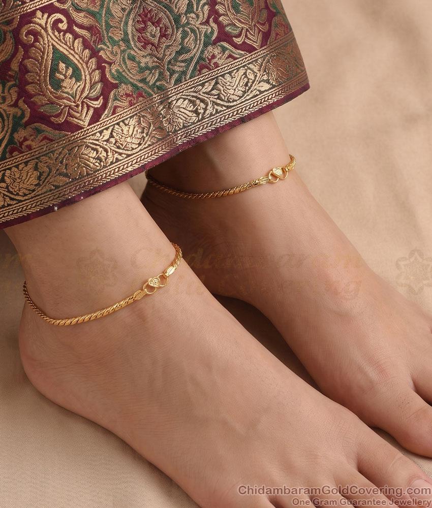 11 Inch Five Metal Impon Twisted Rope Chain Anklet Online ANKL1310 11 Inch Five Metal Impon Twisted Rope Chain Anklet Online ANKL1310