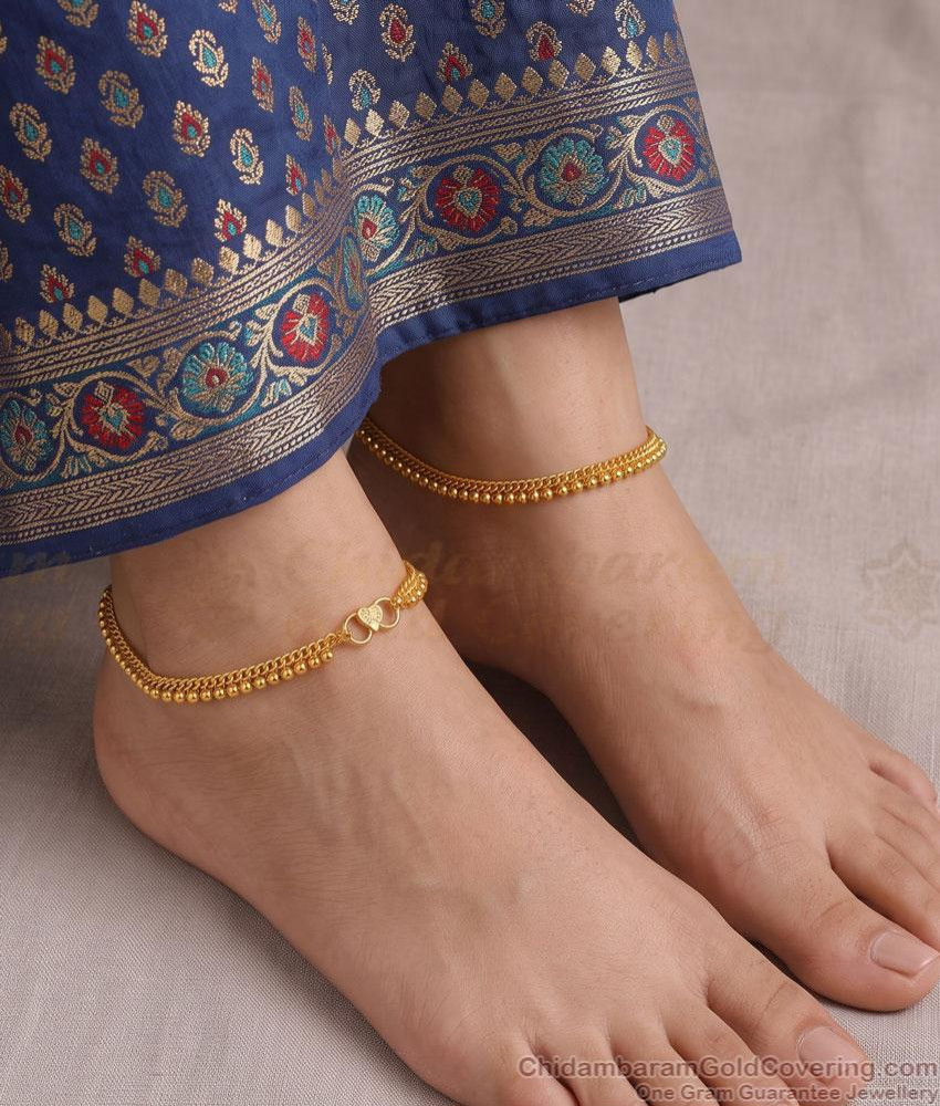9.5 Inch Original Impon Metal Hanging Mini Bead Drops Anklet ANKL1313 9.5 Inch Original Impon Metal Hanging Mini Bead Drops Anklet ANKL1313