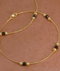 10.5 Inch Daily Wear Nazariya Style Black Crystal Impon Anklet ANKL1314 10.5 Inch Daily Wear Nazariya Style Black Crystal Impon Anklet ANKL1314