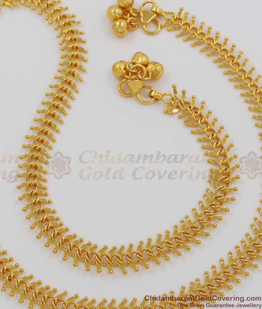 10.5 Inch Anklet Gold Pattern Kolusu Designs for Daily Use ANKL1001