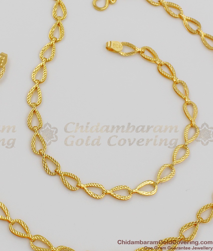 11 Inch Trendy Gold Filled Leaf Anklets Model Buy Online ANKL1004