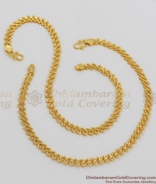 10.5 Inch Trendy Plain Gold Plated Kolusu Anklet For Regular Use ANKL1005