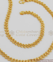 10.5 Inch Trendy Plain Gold Plated Kolusu Anklet For Regular Use ANKL1005 10.5 Inch Trendy Plain Gold Plated Kolusu Anklet For Regular Use ANKL1005