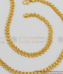 10.5 Inch Trendy Plain Gold Plated Kolusu Anklet For Regular Use ANKL1005