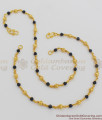 10.5 Inch Attractive Black Crystal Gold ball Pattern Anklets For Girls ANKL1007