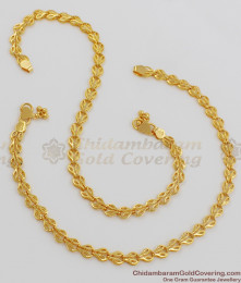 11 Inch Iconic Gold Pattern Anklets For Party Wear Buy Online ANKL1012