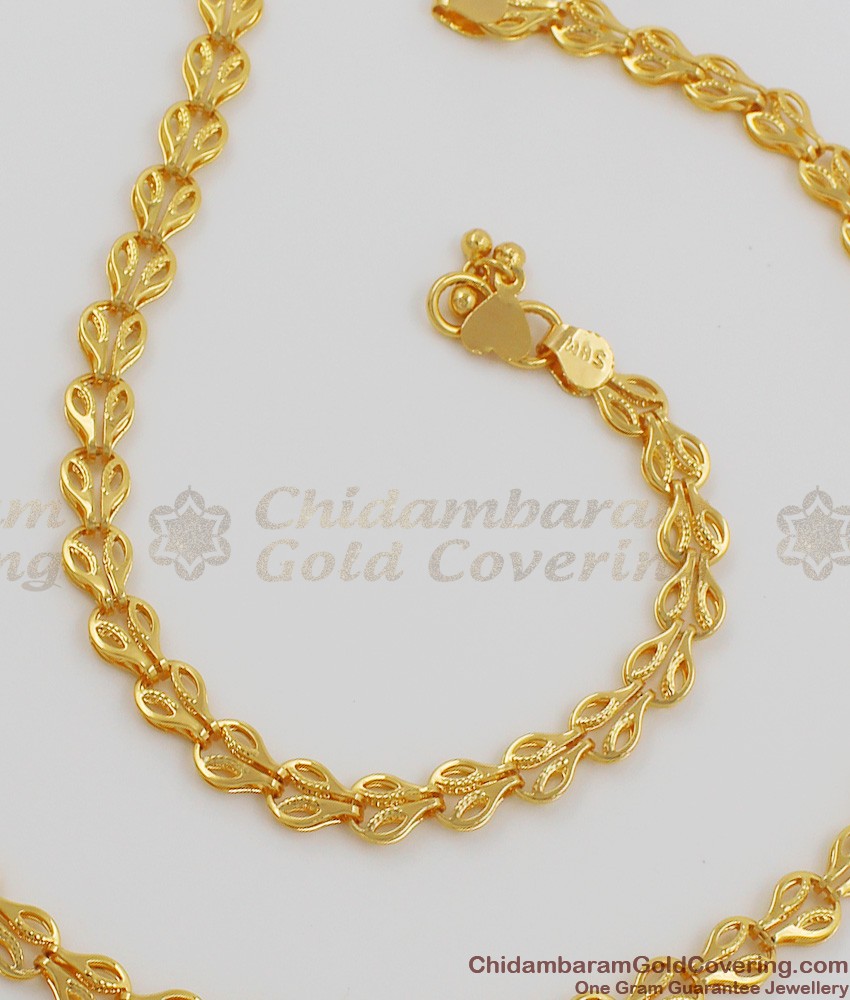 11 Inch Iconic Gold Pattern Anklets For Party Wear Buy Online ANKL1012