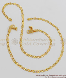 11 Inch Infinity Link Pattern Gold Anklets Models For Girls ANKL1016