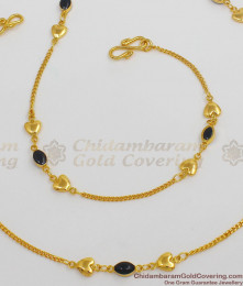 10 Inch Fashion Designer Model Black Bead Gold Heart Pattern Anklets For Girls ANKL1024 10 Inch Fashion Designer Model Black Bead Gold Heart Pattern Anklets For Girls ANKL1024