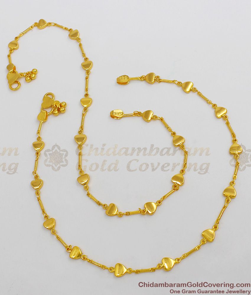 11 Inch Aspiring Gold Heart Model Anklet Jewelry For Girls New Arrivals ANKL1026