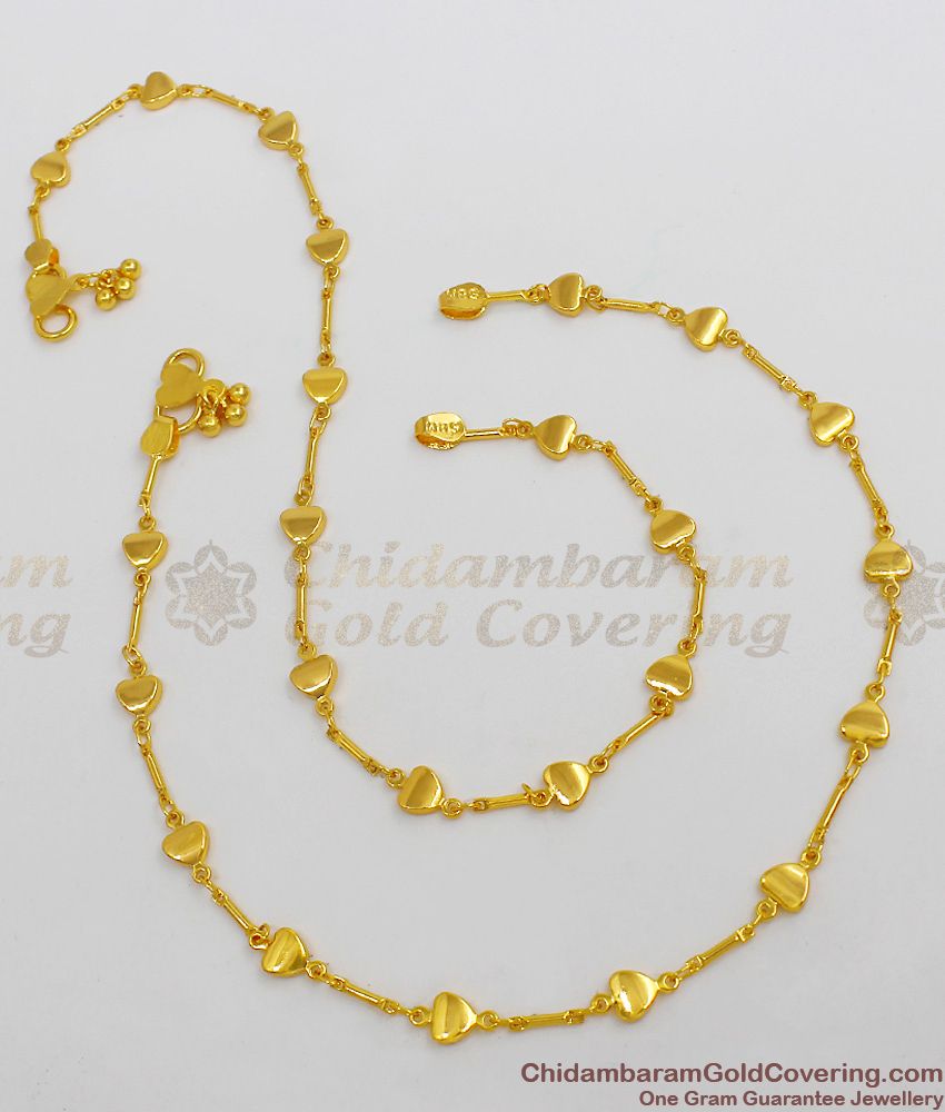 10.5 Inch Aspiring Gold Heart Model Anklet Jewelry For Girls New Arrivals ANKL1026