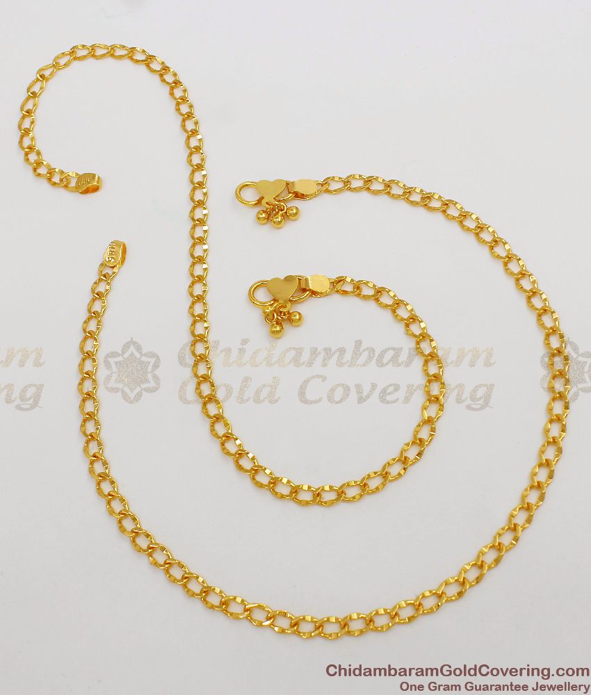 10.5 Inch Basic Link Pattern Gold Plated Kolusu For Womens Online Jewelry ANKL1029